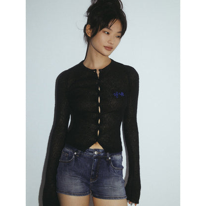 IFIK Vented Slim Knit Cardigan Black