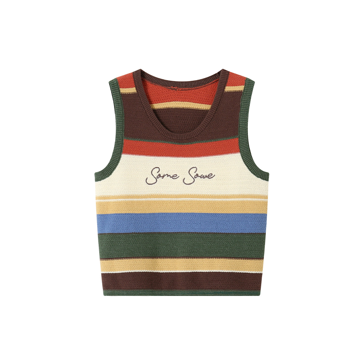 SomeSowe Rainbow Embroidered Logo Knit Vest