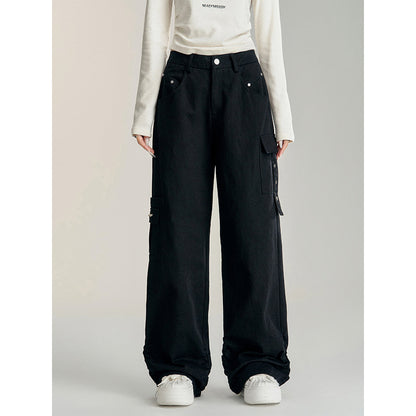 MacyMccoy Pleated Wide-Leg Cargo Pants Black