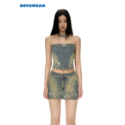 NotaWear Gradient Elastic Denim Vest