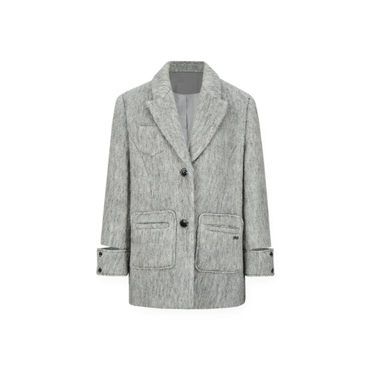 NotAwear Woolen Hollow Cuff Jacket Grey