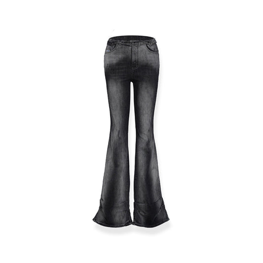 NotAwear Washed Denim Gradient Slim Flare Jeans Black