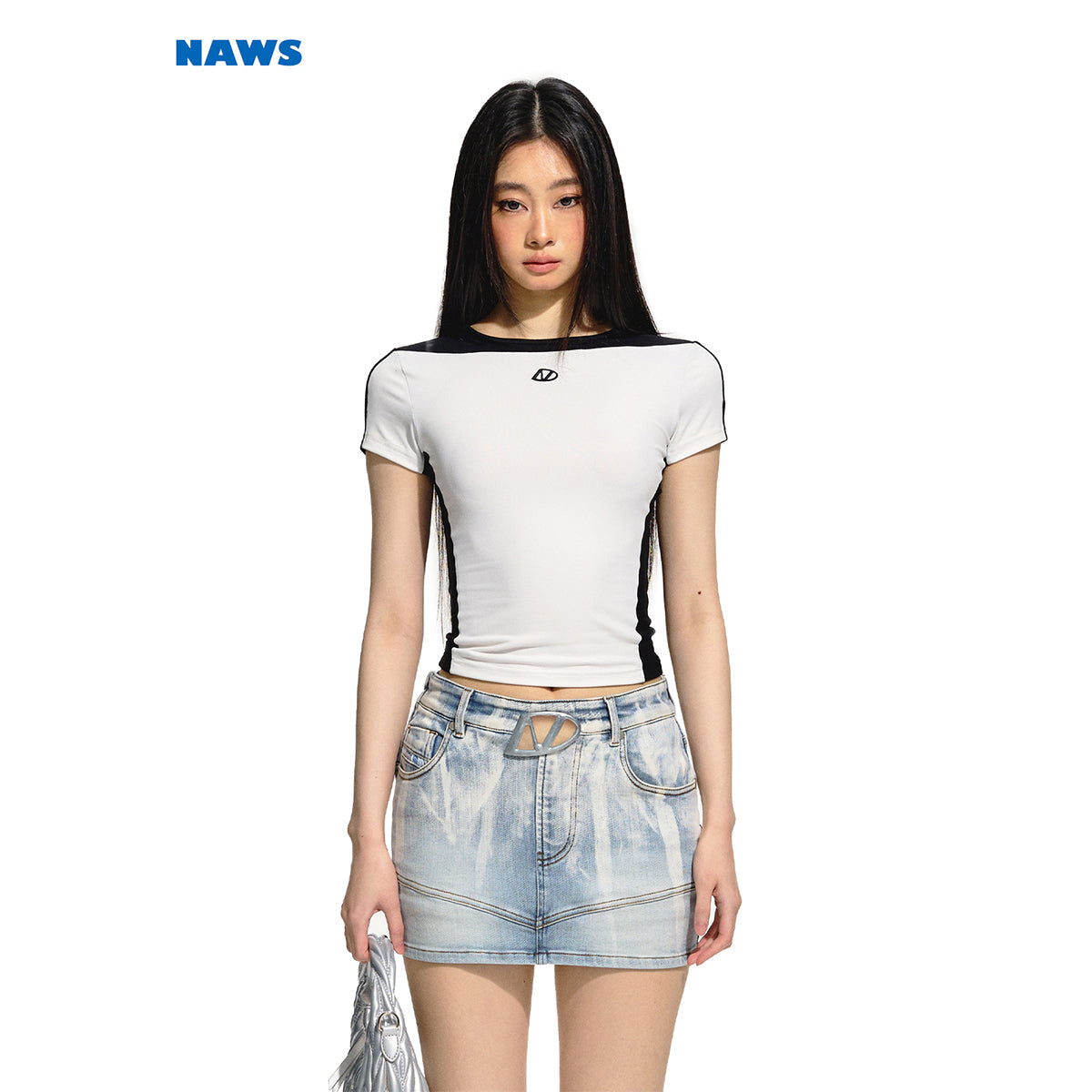 NAWS Color Blocked Slim-Fit Knit Tee