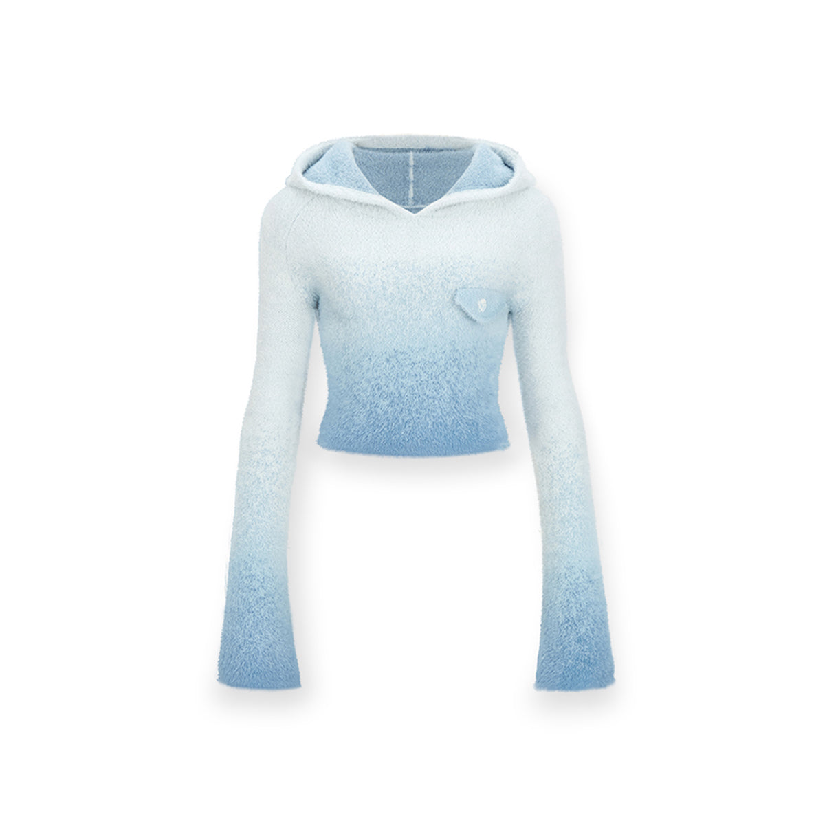 NotAwear Gradient Fuzzy Hooded Knit Top