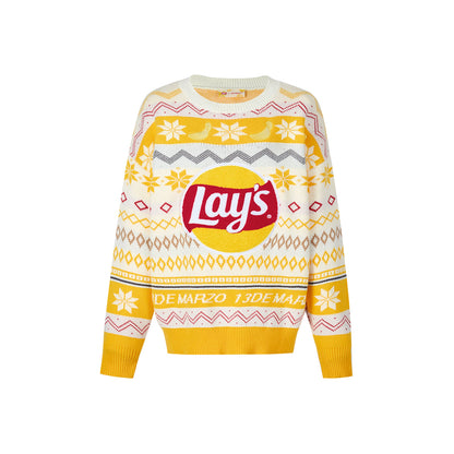 13De Marzo X Lay's Flavor Bear Fair Isle Knit Sweater Yellow