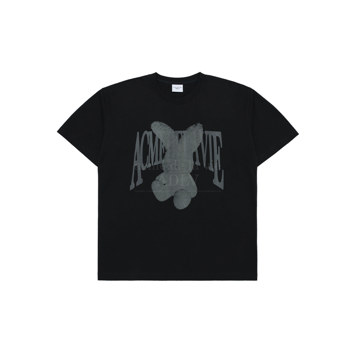 ADLV Halftone Layer Fuzzy Rabbit Logo T-Shirt Black