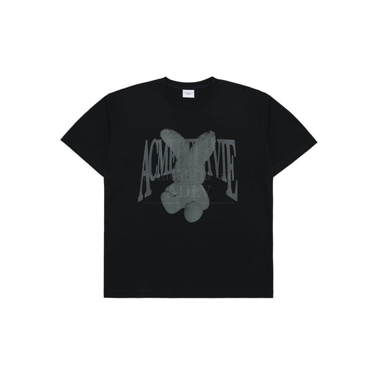 ADLV Halftone Layer Fuzzy Rabbit Logo T-Shirt Black