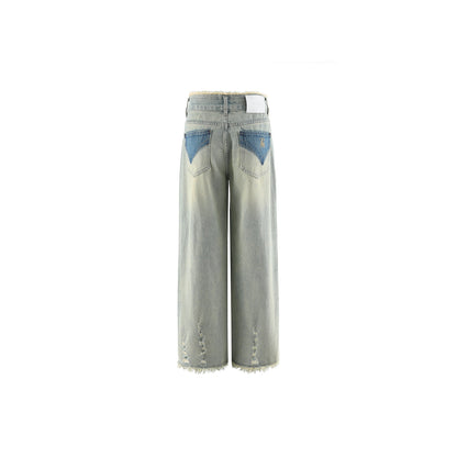 Via Pitti Rugged Low-Waist Wide-Leg Jeans Blue