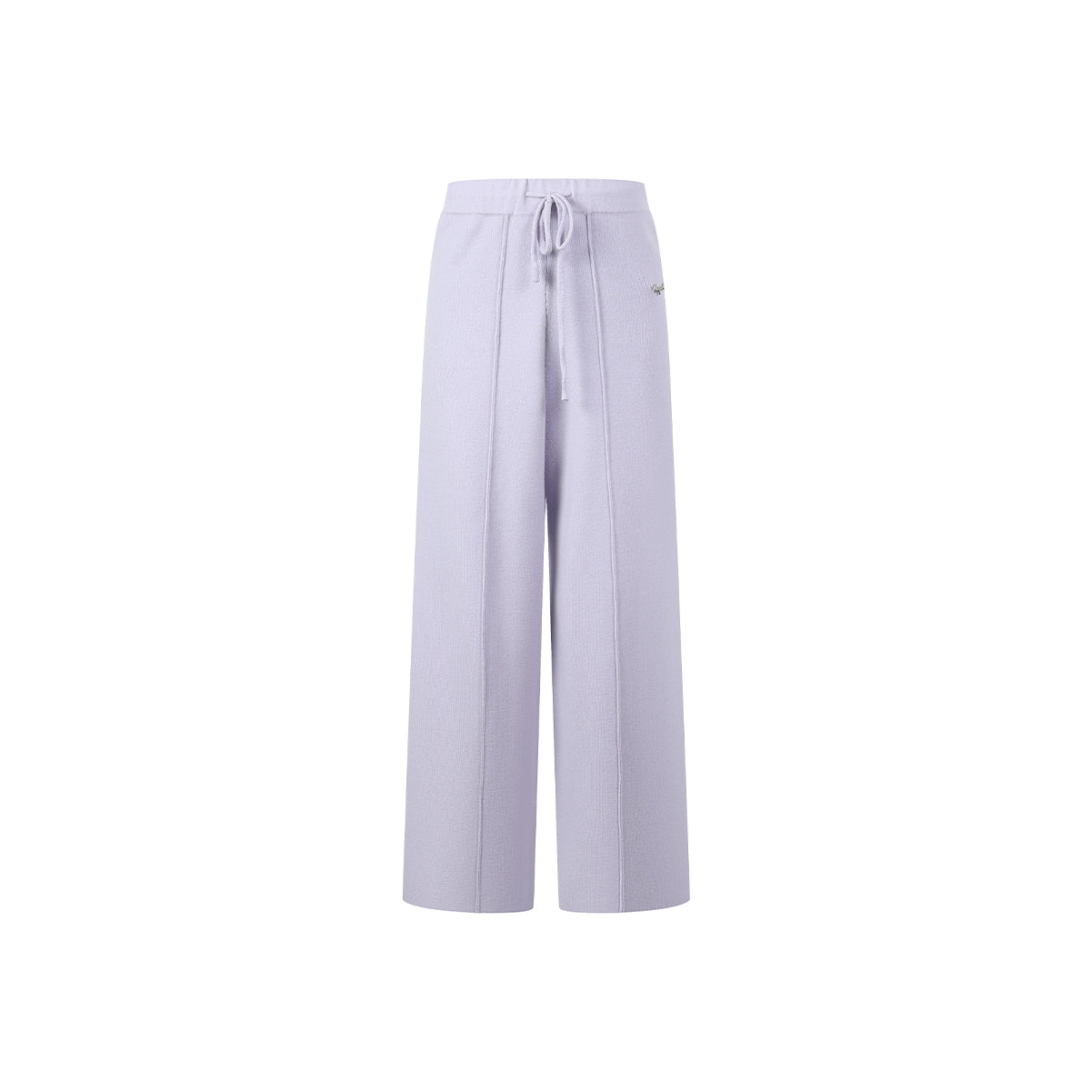 Three Quarters Oversized Straight-Leg Knit Pants Purple