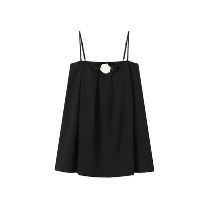 SomeSowe Plush Rose Slip Top Black