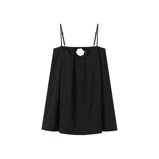 SomeSowe Plush Rose Slip Top Black