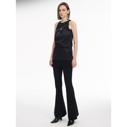 Cottia Woven Slim Flared Pants Black