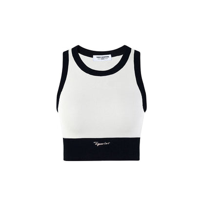 Three Quarters Colour Blocked Sports Vest Top