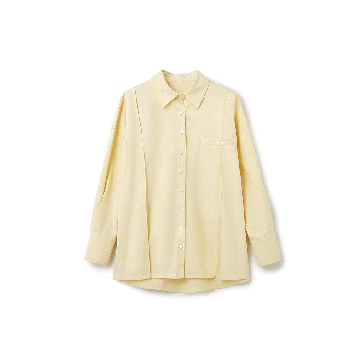 NotAwear Logo Embroidery Casual Oversized Shirt Yellow