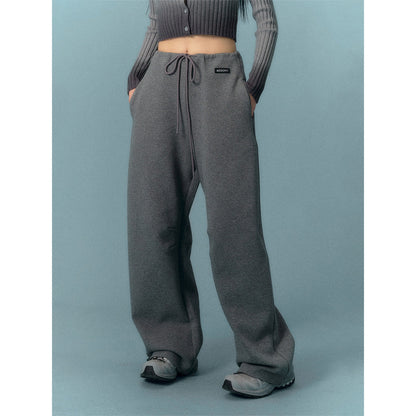 AsGony Casual High Waist Harem Pants Grey