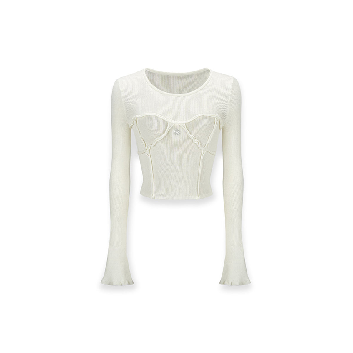 NotAwear Logo Embroidery Stringy Selvedge Knit Top White