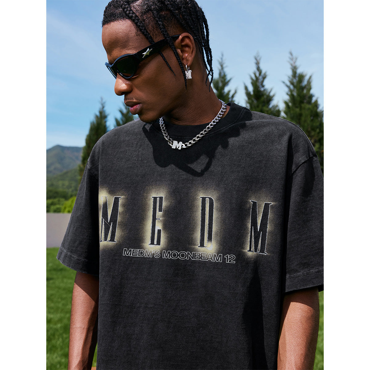 MEDM Lunar Eclipse Printed Logo Tee Black