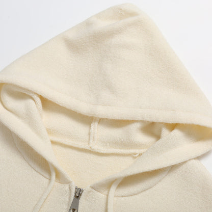 SomeSowe Hooded Knit Zipper Jacket