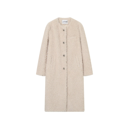 SomeSowe Oversized Chamois Leather Fur Coat White