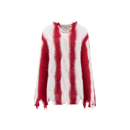 Rumia Beale Cable Sweater Red And White