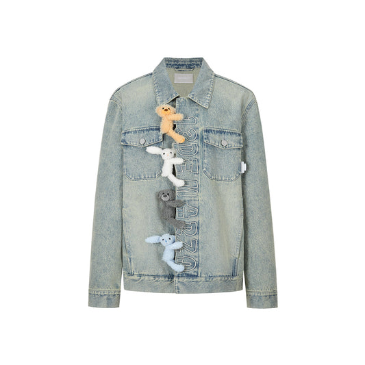 13De Marzo Hangout Friends Denim Jacket Washed Blue