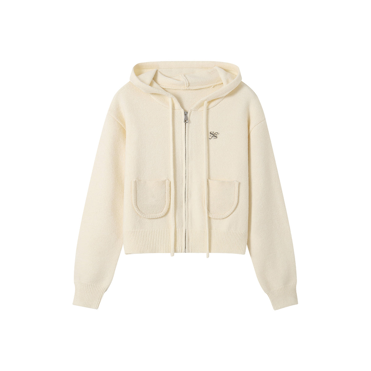 SomeSowe Hooded Knit Zipper Jacket