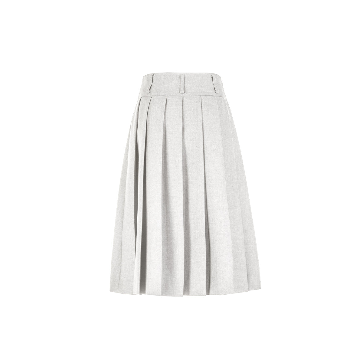 Three Quarters Classic Pleated Long Skirt White