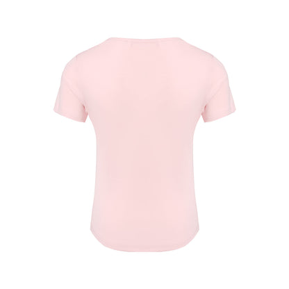 Kroche Fake-2-Piece Slim Fit Short Sleeved Top Pink