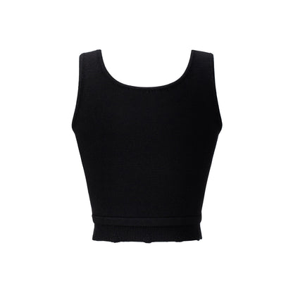 MacyMccoy Knitted U-Neck Slim Vest Black