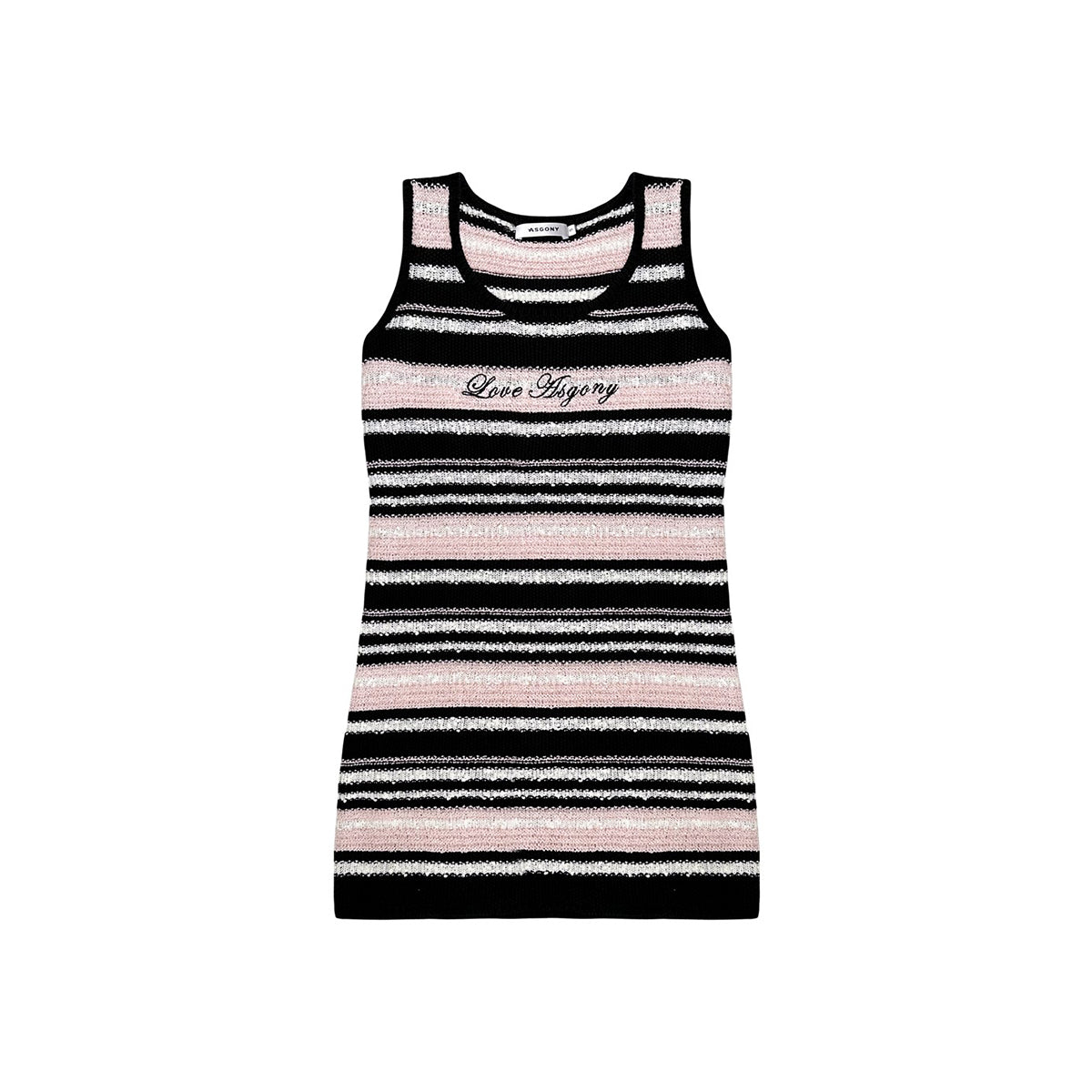 AsGony Color Blocked Striped Knit Dress