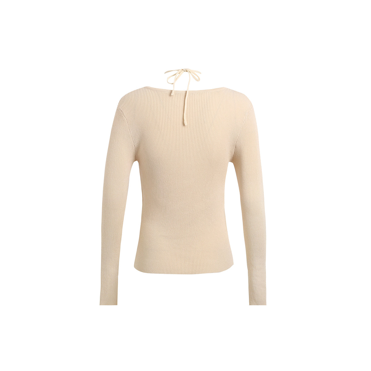 Wildshadow Hollow-Out Fake-2-Piece Knit Top Cream