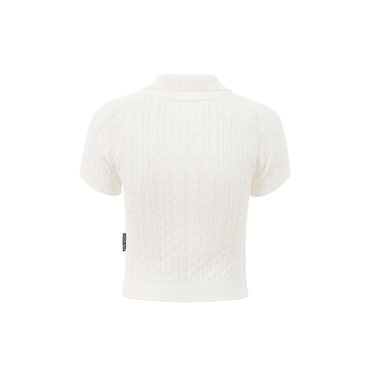 Via Pitti Logo Embroidery Button Knit Polo Top White