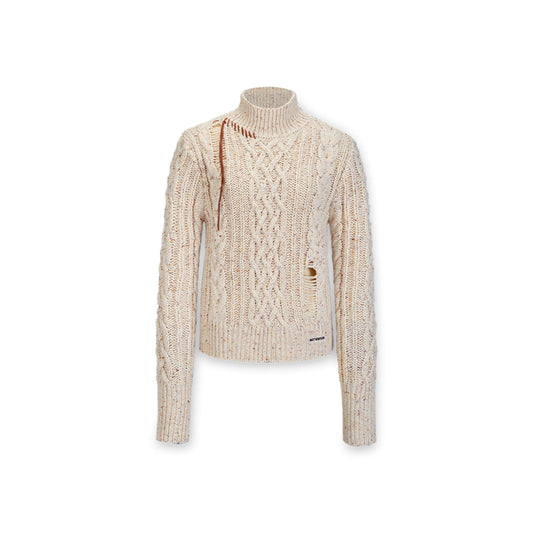 NotAwear Destroyed Twisted Woolen Sweater Oat