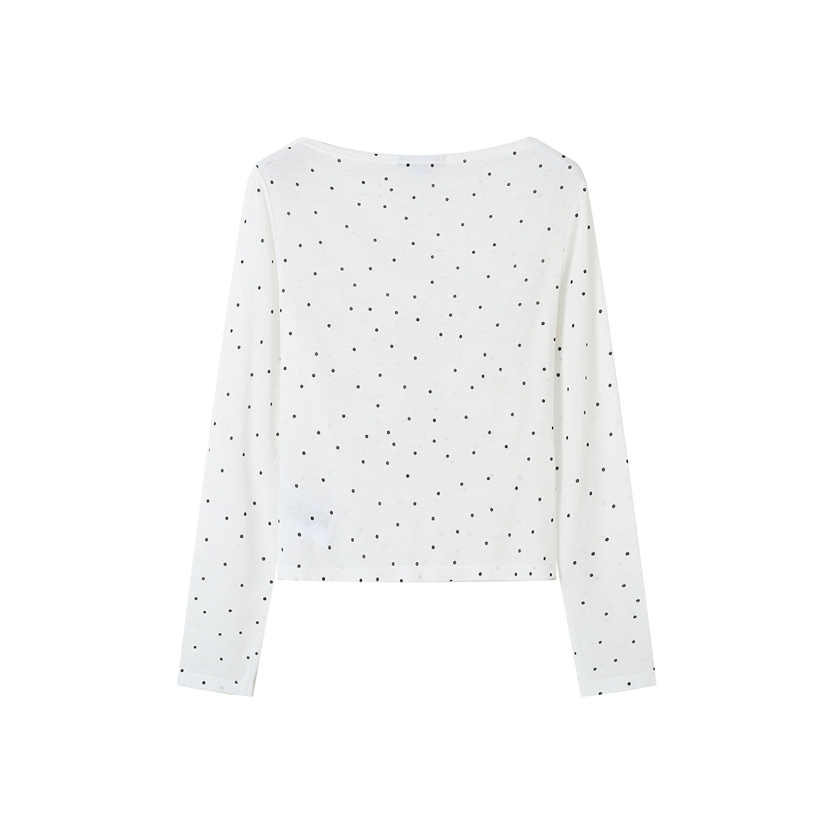 SomeSowe Bow Polka Dots Top White