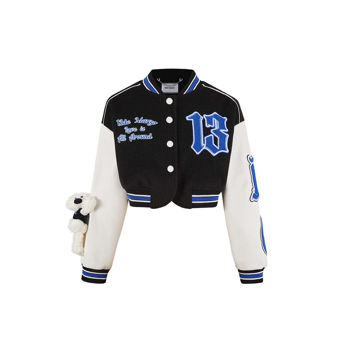 13De Marzo Vintage Short Baseball Jacket Black