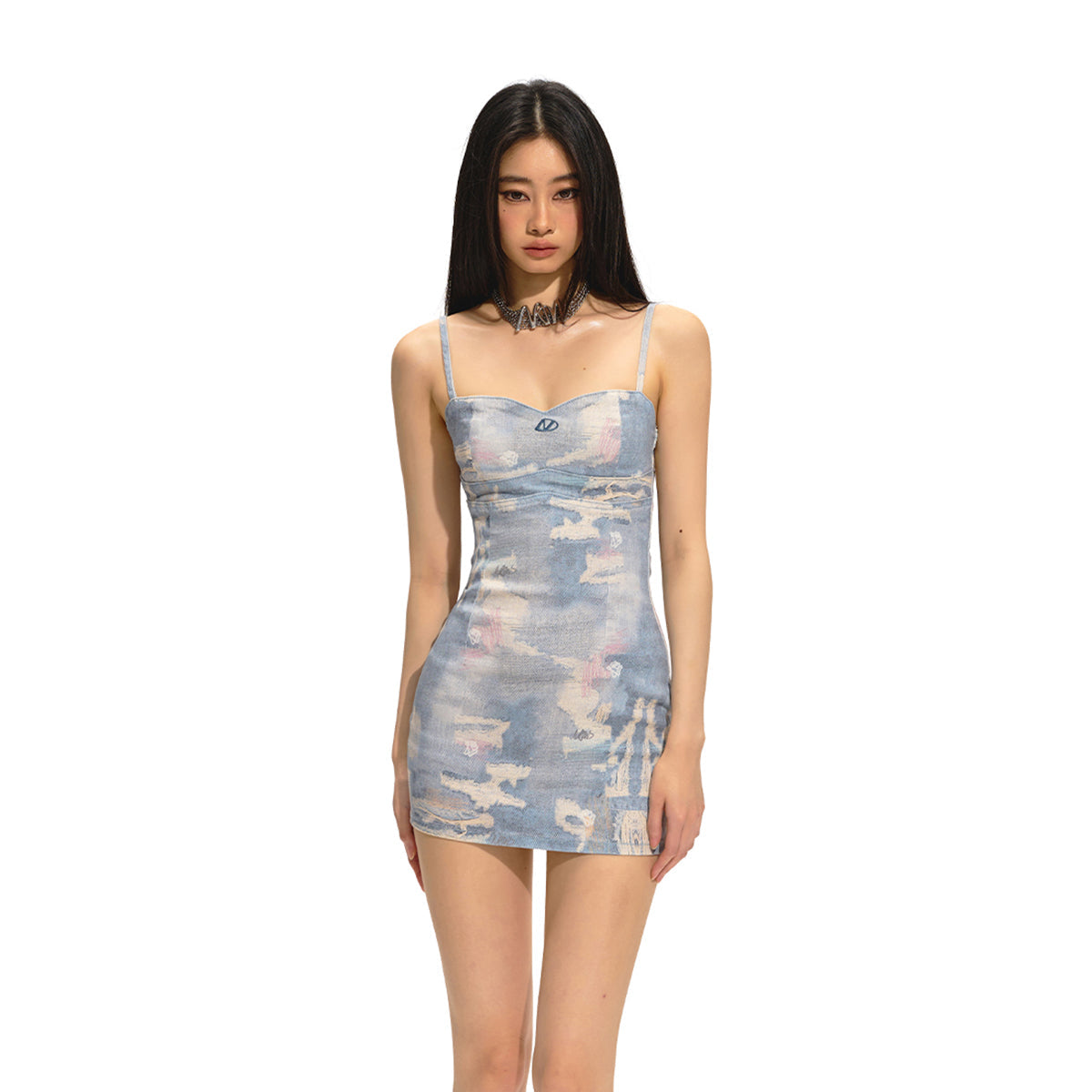 NAWS Digital Print Slim-Fit Slip Dress