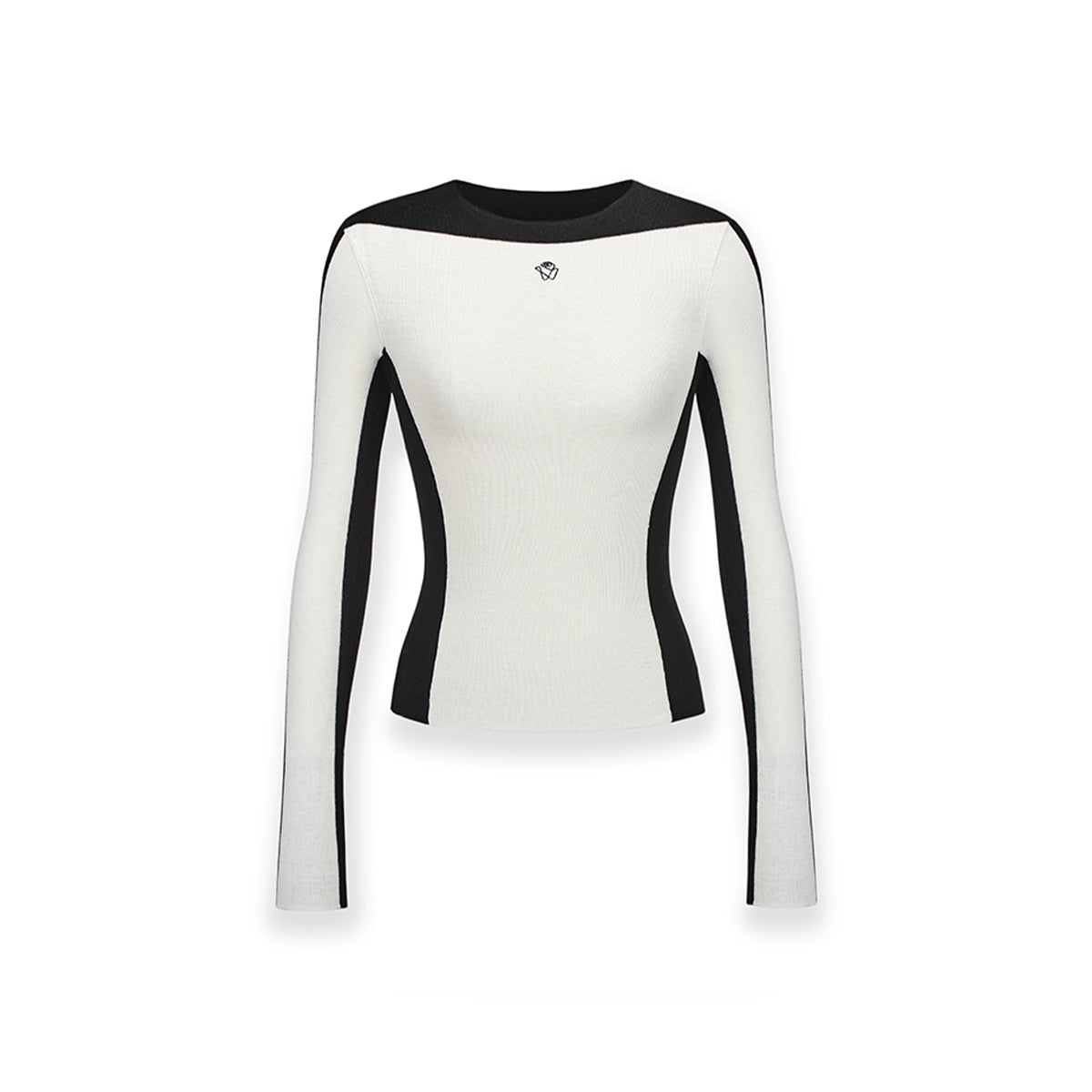 NotAwear Color Blocked Knit Woolen Slim Top White