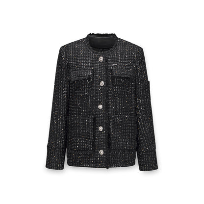 NotAwear Tassel Woolen Tweed Jacket Black