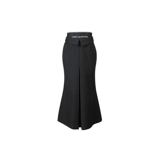 Three Quarters Band Turn Over Fish Tail Skirt Black