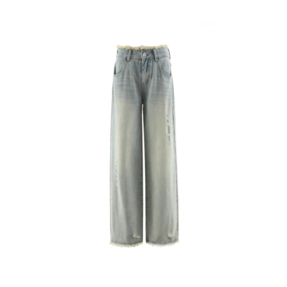 Via Pitti Rugged Low-Waist Wide-Leg Jeans Blue