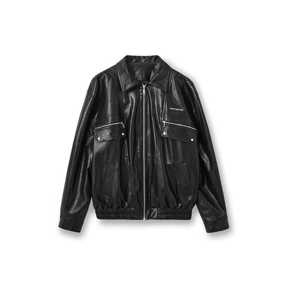 NotAwear Vintage Zipper Leather Jacket Black