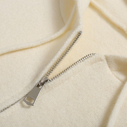 SomeSowe Hooded Knit Zipper Jacket