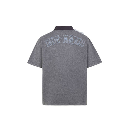 13De Marzo Bear Knit Patch T-shirt Grey