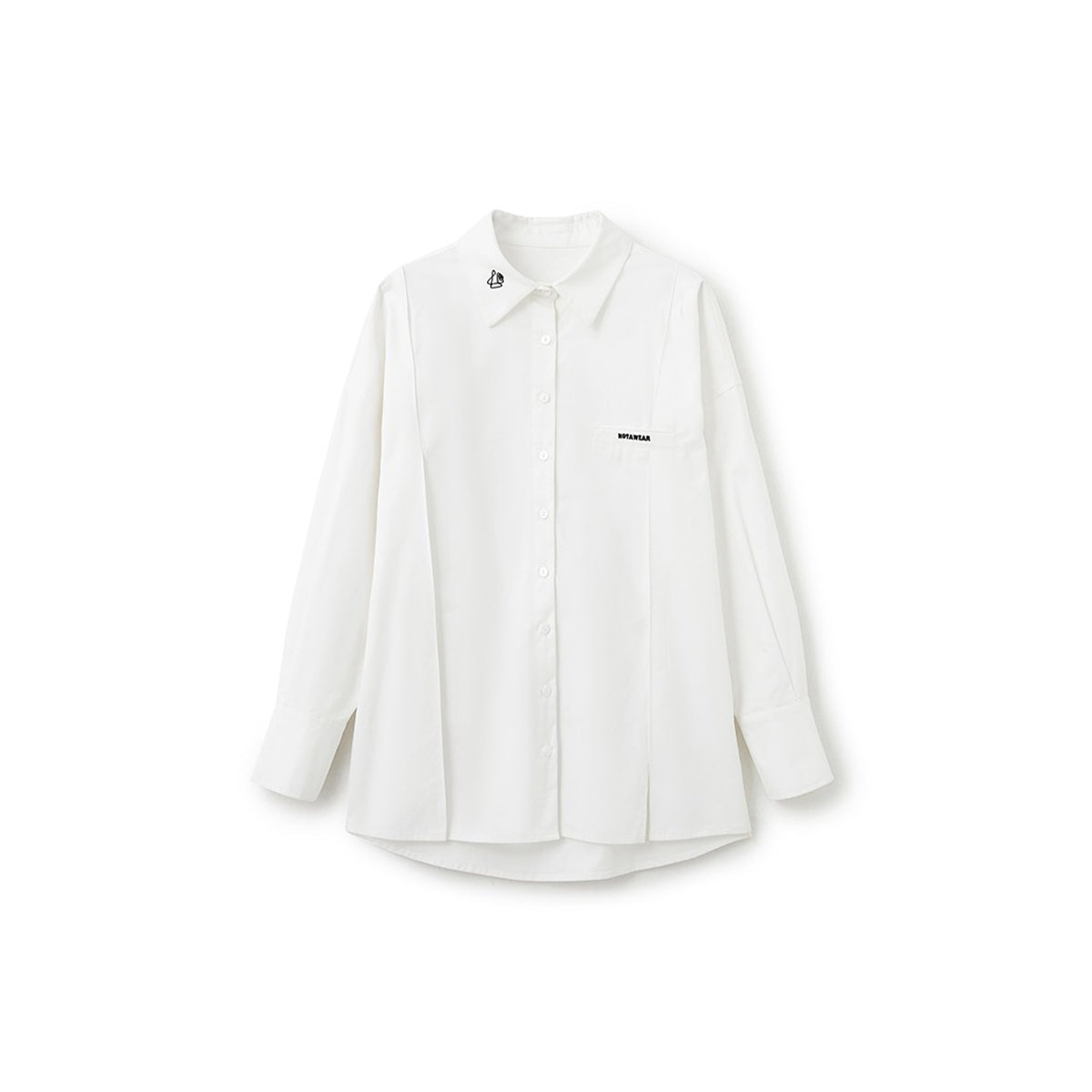 NotAwear Logo Embroidery Casual Oversized Shirt White