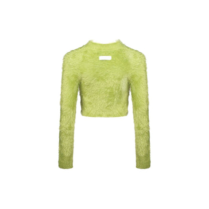 Ann Andelman Feather Yarn Sweater Green