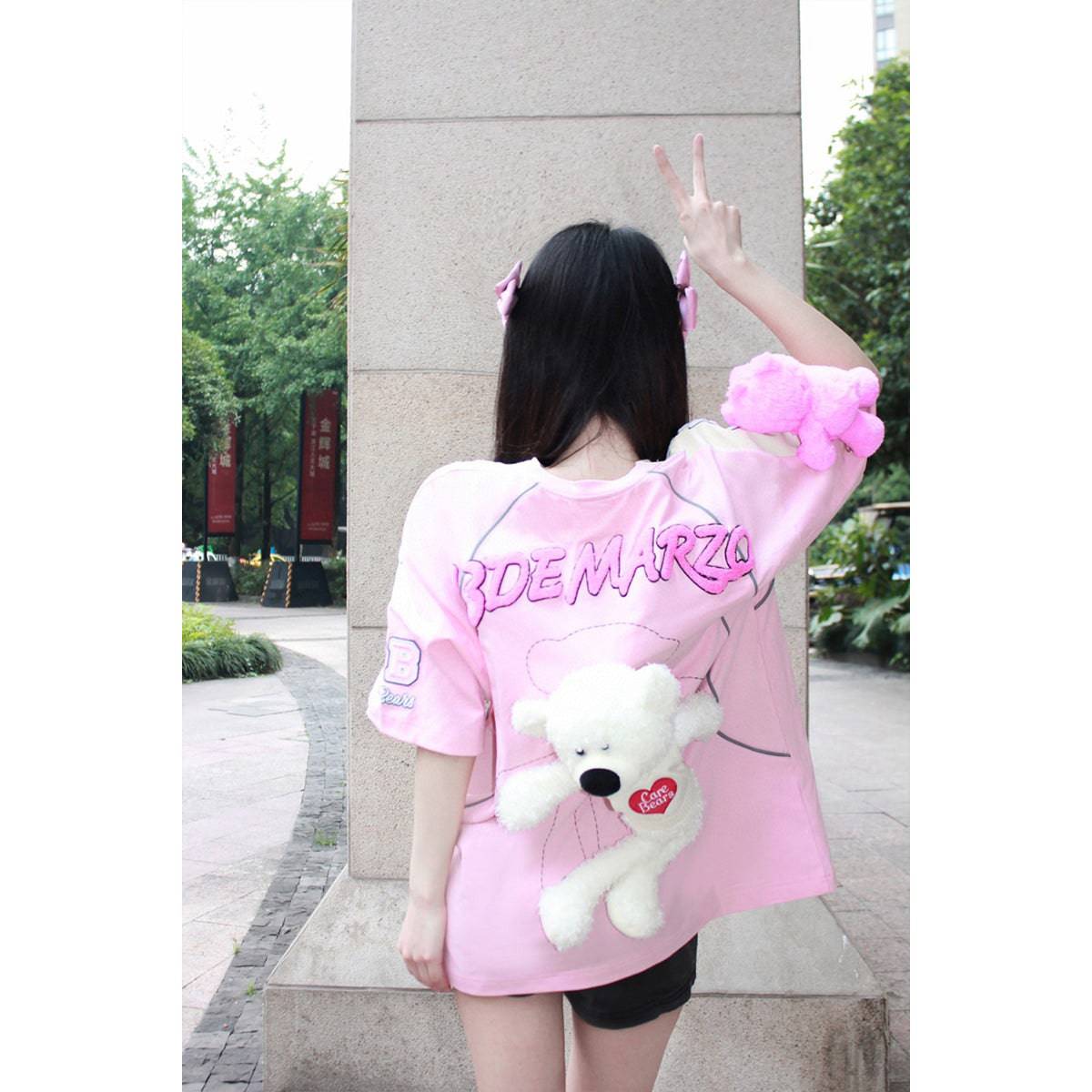 13De Marzo X Care Bears Hug Squad Tee Pink