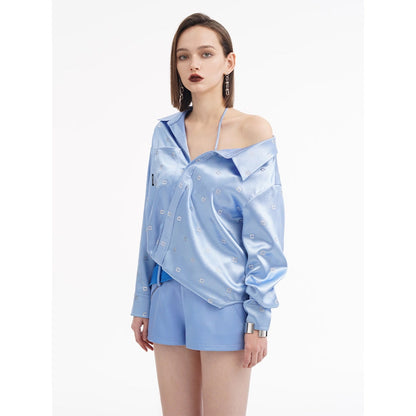 Cottia Asymmetric Full C-Logo Long-Sleeved Shirt Top