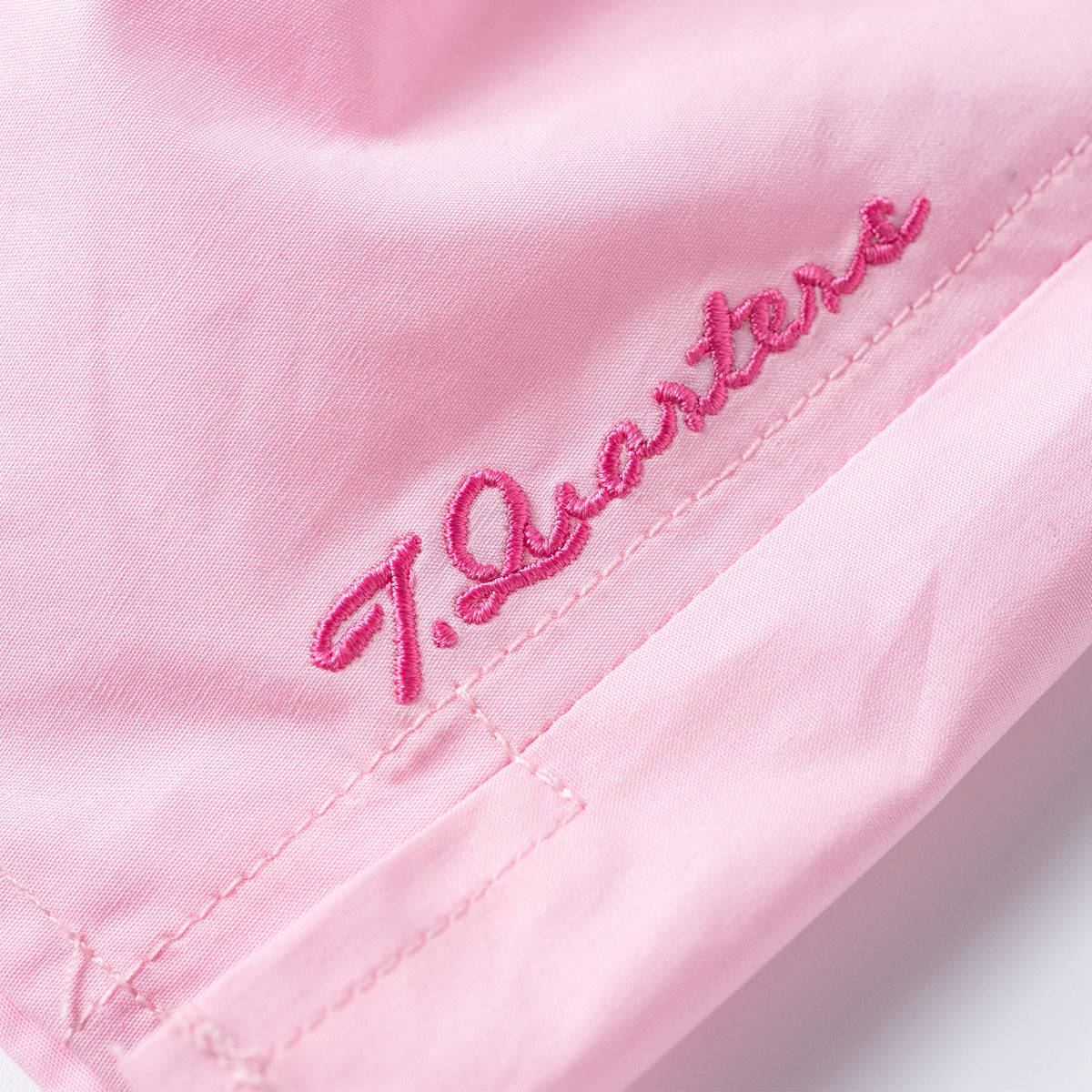 Three Quarters Logo Embroidery Shorts Pink