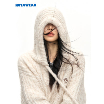 NotAwear Alpaca Fiber Hooded Sweater Cream