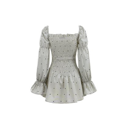 Via Pitti Off-Shoulder Polka-Dot Dress